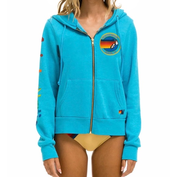 Aviator Nation Tops - Venice Surf Zip Hoodie Sweatshirt